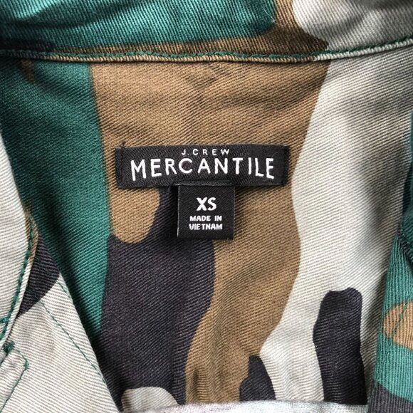 J.Crew Mercantile  Womens Shirt Jacket XS Utility Camo Shacket Green Outdoors - Picture 9 of 11